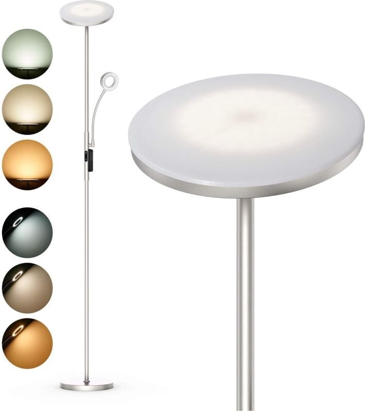 Stehlampe 35W Stehleuchte LED Dimmbar Nickel, 4200LM Standleuchten Leselampe mit Fernbedienung & Touch-Steuerung, 3000-6...