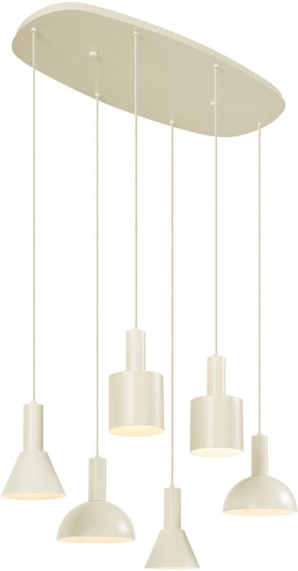 Skandinavische Hängelampe Creme 6-flammig - Biles