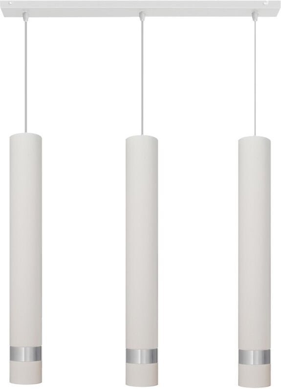 Thumbnail - Tuba Straight Bar Pendel-Deckenleuchte Weiß, Chrom 60cm - Helam