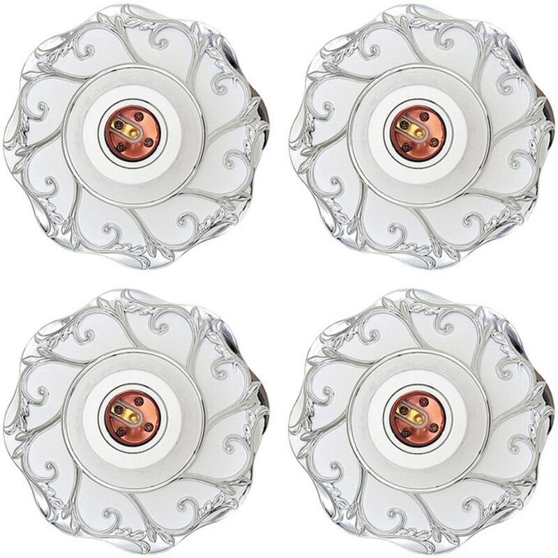 CILIA 4 Stück E27 Lampenfassung Retro - Dekorative Deckenfassung mit Blumenmuster - Vintage Lampensockel Halterung E26/E...