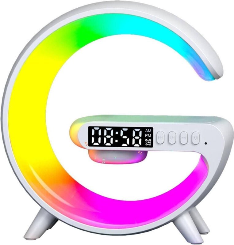 Trade Shop Traesio - Trade Shop - lampada forma di g multicolor con cassa speacker e caricabatterien -