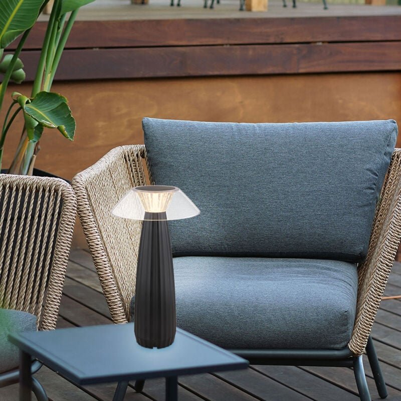 Globo - Außenleuchte Tischlampe Akkulampe schwarz led Touchdimmer Gartenlampe h 28 cm