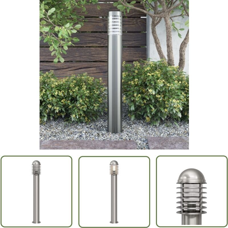 The Living Store - Außen ständige Edelstahl-Mastleuchte - Edelstahl Laterne - Außenstehleuchte - Gartenleuchte - led Mas...