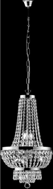 Bonetti Illumina - Mozart - Kronleuchter aus Eisen und verchromtem Messing mit Strasssteinen 5 Lichter 130 - Ø35 - BL189...