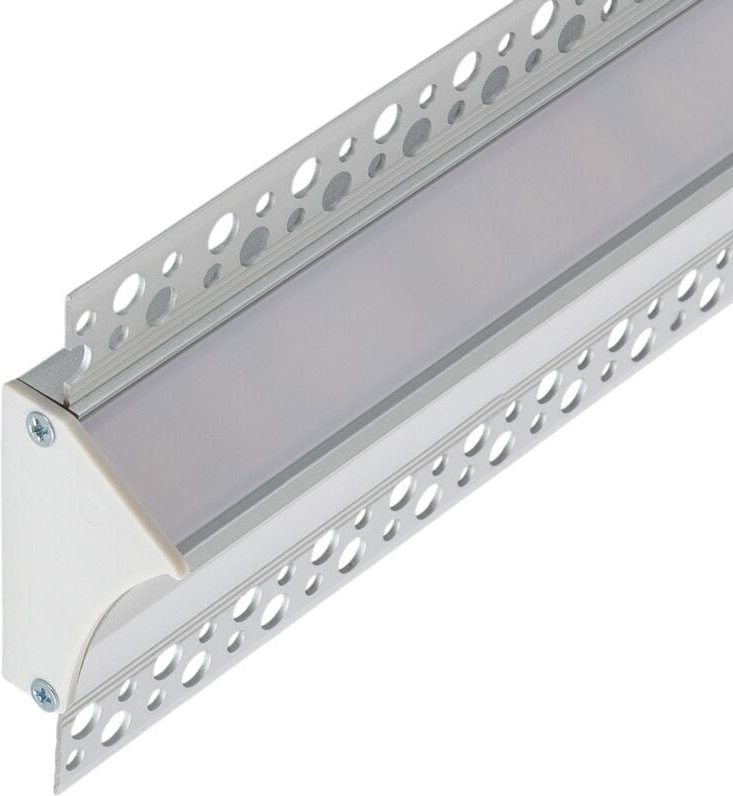 Aluminiumprofil Einbau für Gips/Stuckdecke für led Streifen bin20mm mit durchgehender Abdeckung 4 m