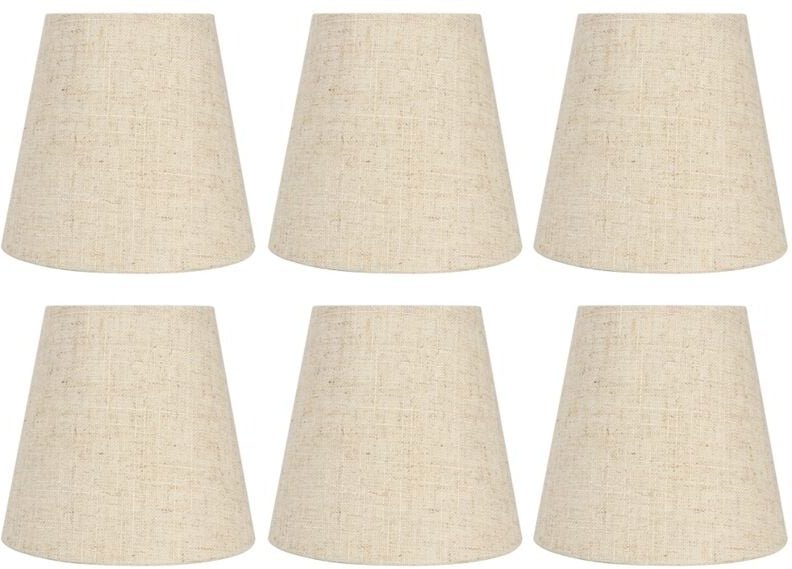 Stoff-Wandlampenschirm, skandinavischer Stil, E14-Kronleuchter-Lampenschirm, Wohnaccessoire, 6-teilig