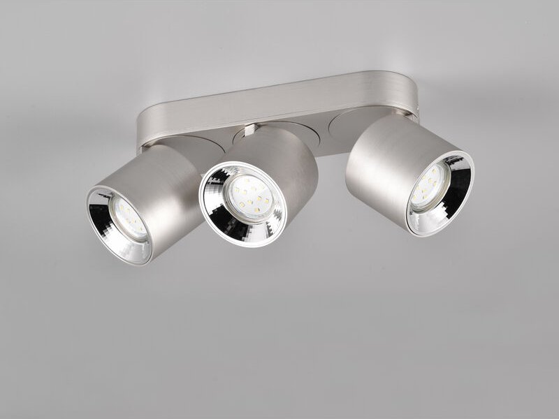 Deckenstrahler guayana Silber 3 Spots schwenkbar, Breite 27cm