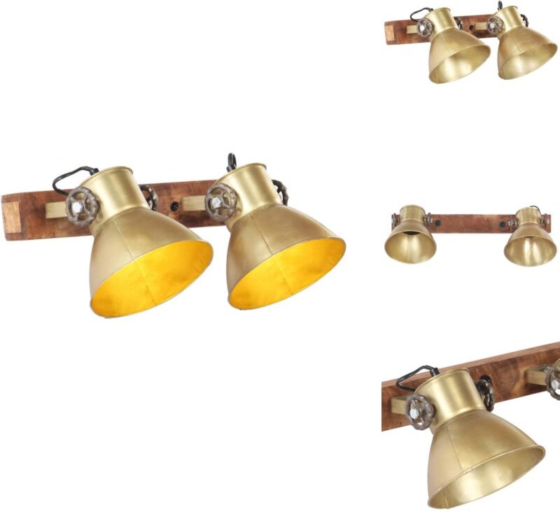 Wandlampe Industriestil Messing 45x25 cm E27 - Industrielampen - Wandleuchte - Messinglampe - Vintagelampe - Wohnraumbel...