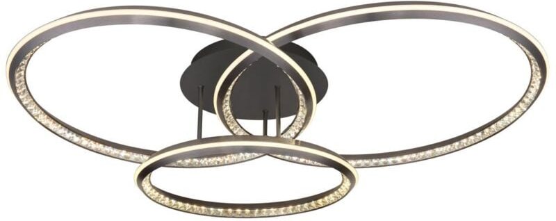 Deckenlampe Deckenleuchte Wohnzimmerlampe dimmbar Fernbedienung Kristalle 109 cm