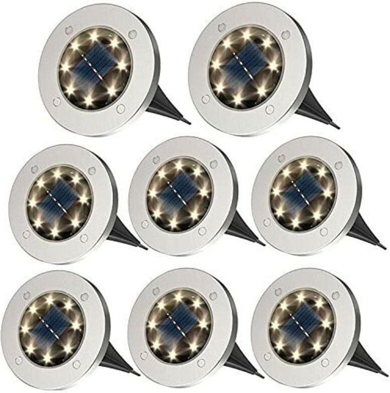 Thumbnail - 8er-Pack Solarleuchten (Warmweiß) für den Außenbereich – IP65 wasserdichte Solarleuchten – für Garten, Rasen, Terrasse u...