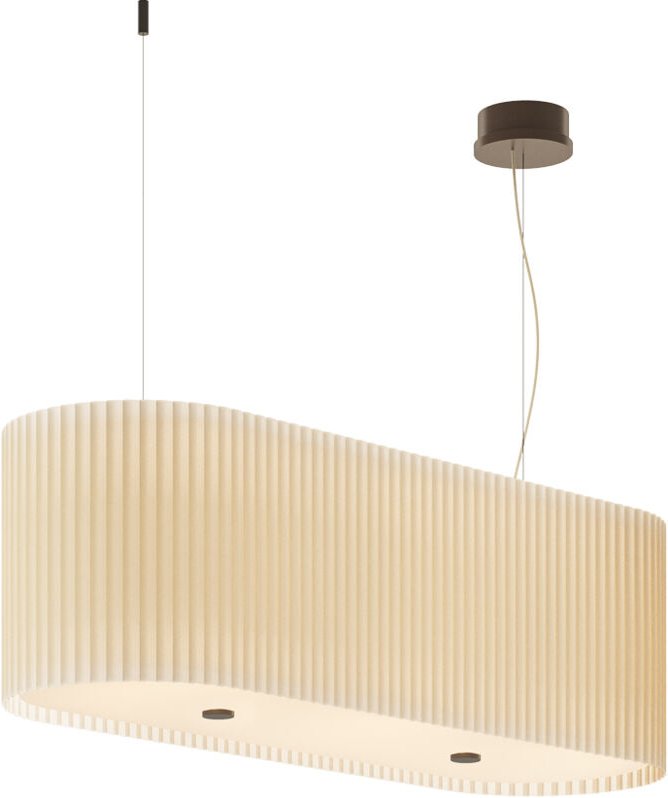 E4 CATHERINE handgefertigte plissierte Ponge-Pendelleuchte