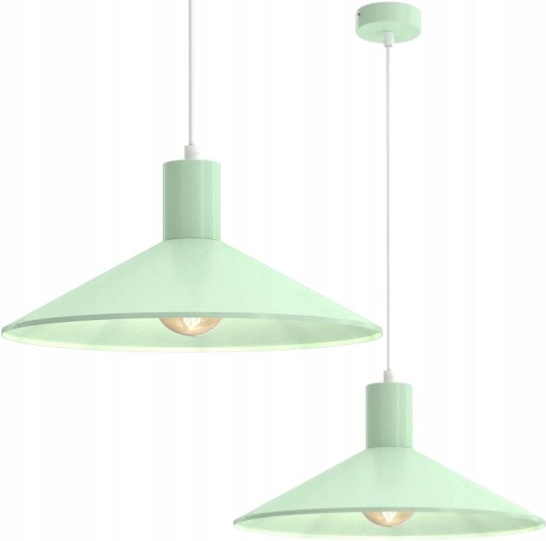 E27-Hängelampe, grüner Metallschirm, Baldachin