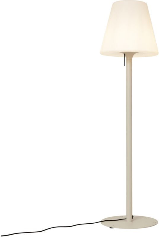 Qazqa - Moderne Außenstehleuchte Beige mit weißem Schirm IP44 - Big Virginia