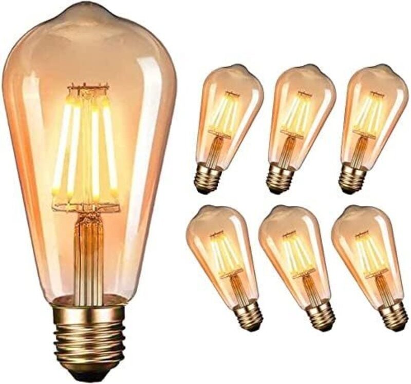 Vtizikl LED Edison Vintage Ampoule, E27 4W LED Vintage Ampoule Antique Lampe décorative 2700K Rétro Lampe Edison Blanc C...