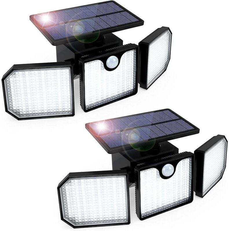 Solarbetriebene Außenwandleuchte mit Bewegungsmelder, 3-flammige solarbetriebene Außenwandleuchte, wasserdichte Außenwan...