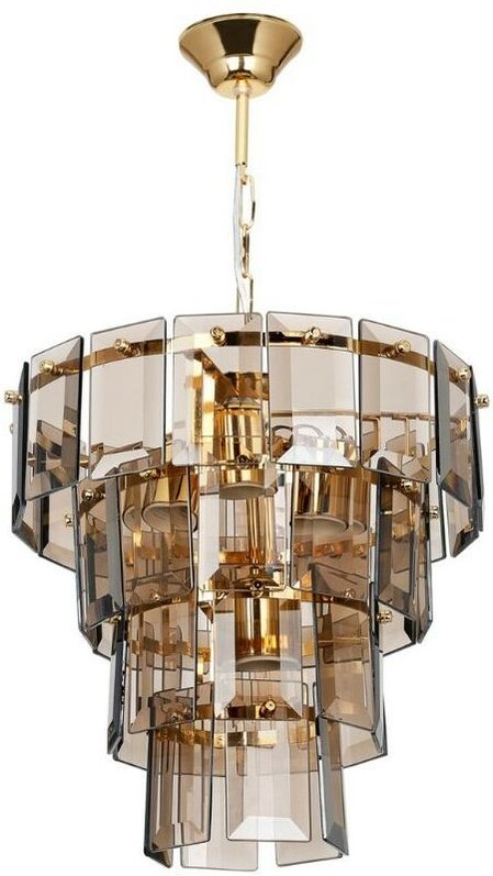 Deckenleuchte mit 4 Lichtern Falez MDL3829 Rauchglas und Gold