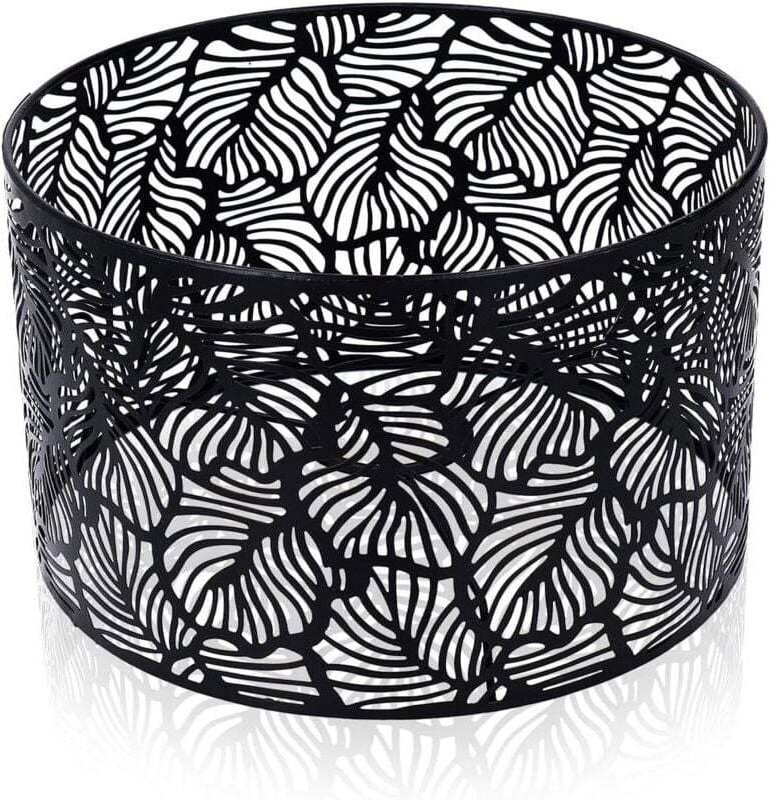 Lampenschirm für E14- und E27-Fassungen, 25 x 16 cm, Schwarz, Moderner Universal-Trommellampenschirm mit Wärmeableitung