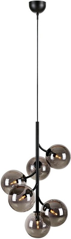 Callisto Deckenpendel Glass Globe 6 Light Black, Smoke - Markslojd
