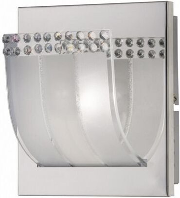 Inspired Diyas - Charis - Flush Wandleuchte geschaltet 1 Licht poliert Chrom, Glas, Kristall