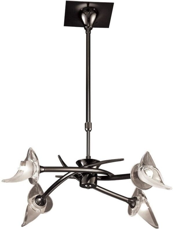 Inspired Mantra - Flavia - Teleskop Deckenanhänger Semi Flush Cabrio Runde 4 Licht G9, Schwarz Chrom