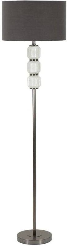 Dmora - Stehlampe Andevenno, Bodenlicht, Lampe, Stehleuchte, 43x43 h163 cm, Weiß und Grau