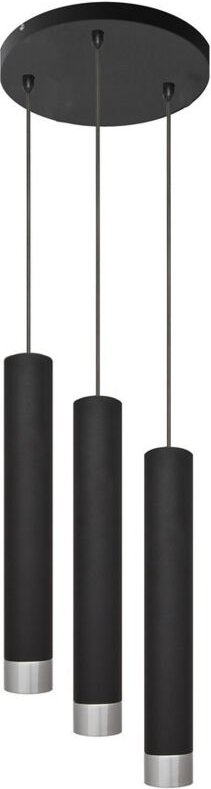 Tuba Cluster Pendelleuchte Schwarz, Chrom 30cm - Helam