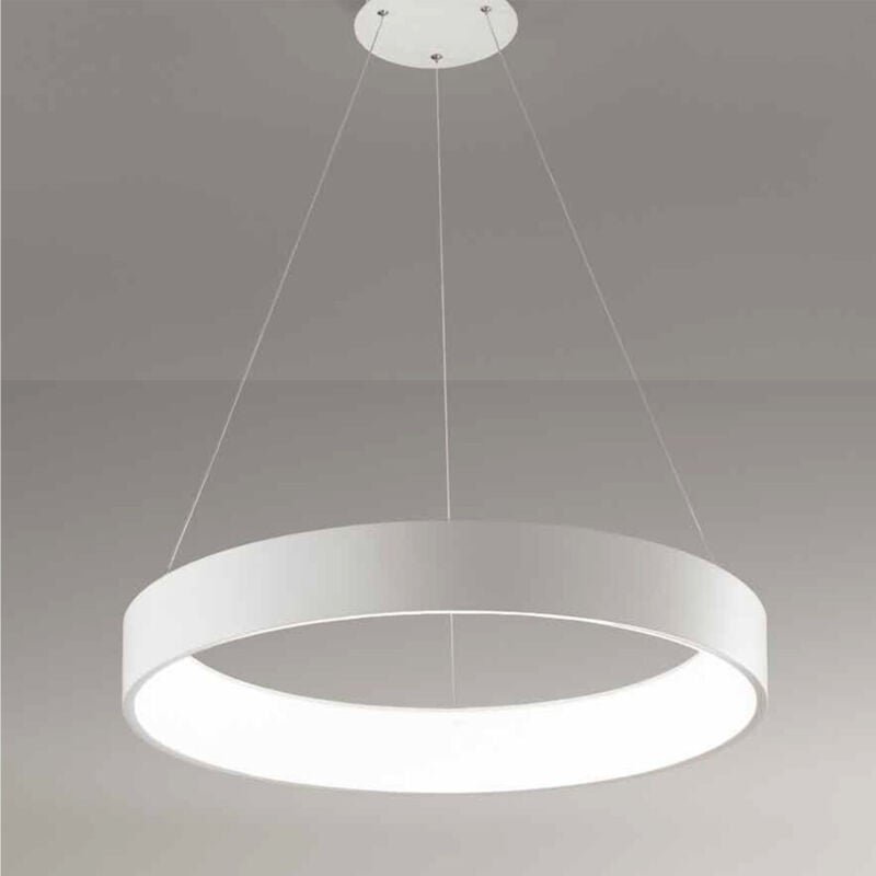 Trade Shop - Kronleuchter Ring Silber 45cm led Licht Deckenaufhängung Anhänger -