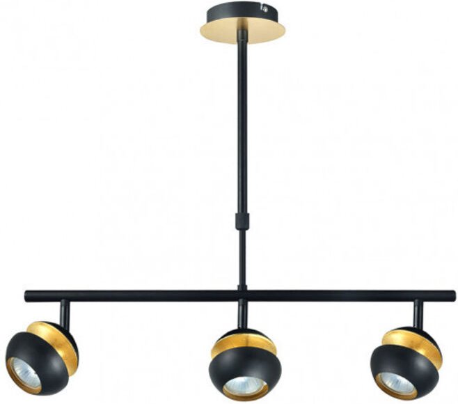 Fabrilamp - Beethoven lineare Pendelleuchte de 3 Strahler Schwarz/Gold