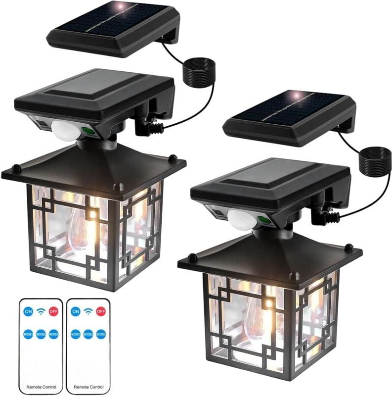 Stück Vintage Solar-Wandleuchte für den Außenbereich, Solarlampe für den Außenbereich mit Bewegungsmelder, IP65 wasserdi...