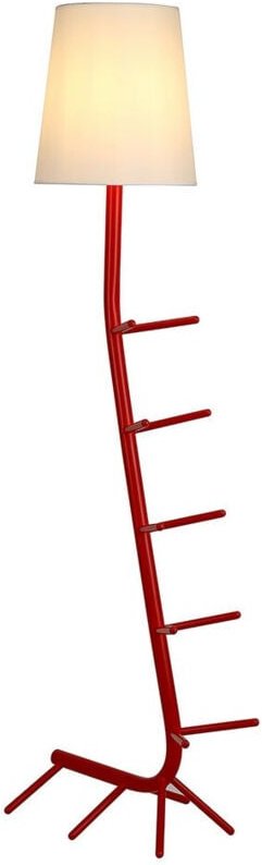Inspired Mantra Centipede Stehleuchte mit Schirm, 1 x E27, Rot / Weiß
