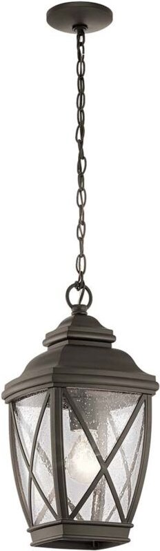 Außenleuchte Kettenlaterne Hängeleuchte ALU-Guss Glas d 19,1 cm Bronze 1x E27