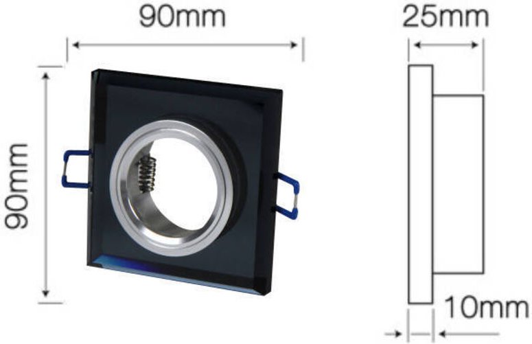 LL-OSK-CZ-246395: LED line® quadratische Festleuchte, schwarz, Glas