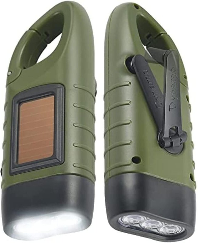 2er-Pack Solar-LED-Taschenlampen und wiederaufladbare Taschenlampe mit Handkurbel für Outdoor-Aktivitäten