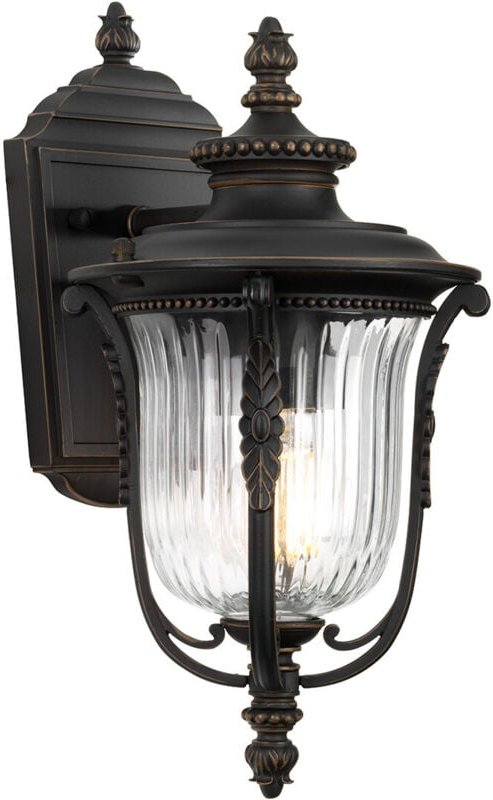 Elstead Luverne - 1 Licht im Freien Kleine Wandlaterne Licht gerieben Bronze IP44, E27