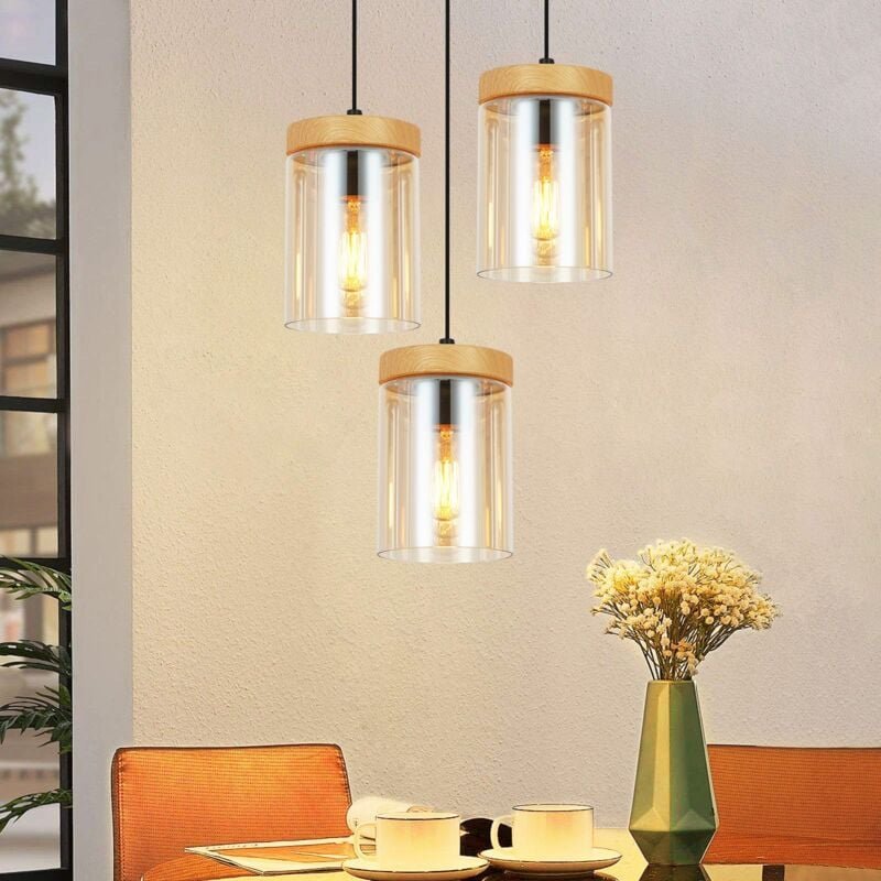 Thumbnail - Gbly - Pendelleuchte Esstisch Küchenlampe Hängend - Hängelampe Wohnzimmer E27 Esstischlampe Schlafzimmer Hängeleuchte 3 ...