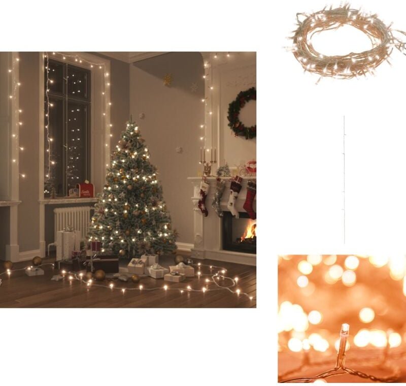 LED-Lichterkette mit 400 LEDs Warmweiß 40 m pvc - Weihnachtsdeko - LED-Lichtring - Lichterkette - Warmwellig - Indoor Be...