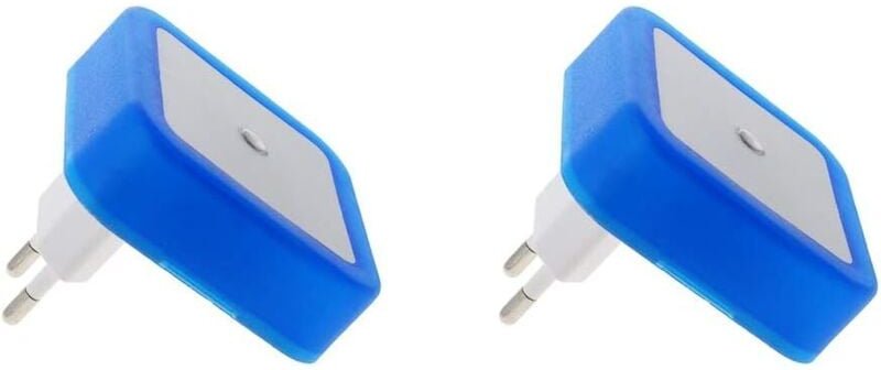 Zweiteiliges Nachtlicht zum Einstecken, blaue LED-Weihnachtslicht-Nachttischlampe mit automatischem Dämmerungssensor, ge...