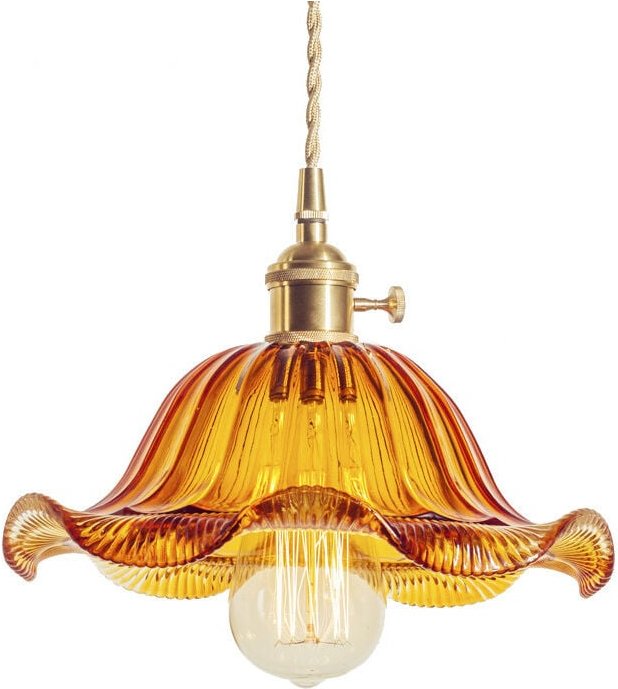 Modern Pendelleuchte Glas Hängelampe Lampenschirm Braun Deckenleuchte für Esstisch Esszimmer Wohnzimmer