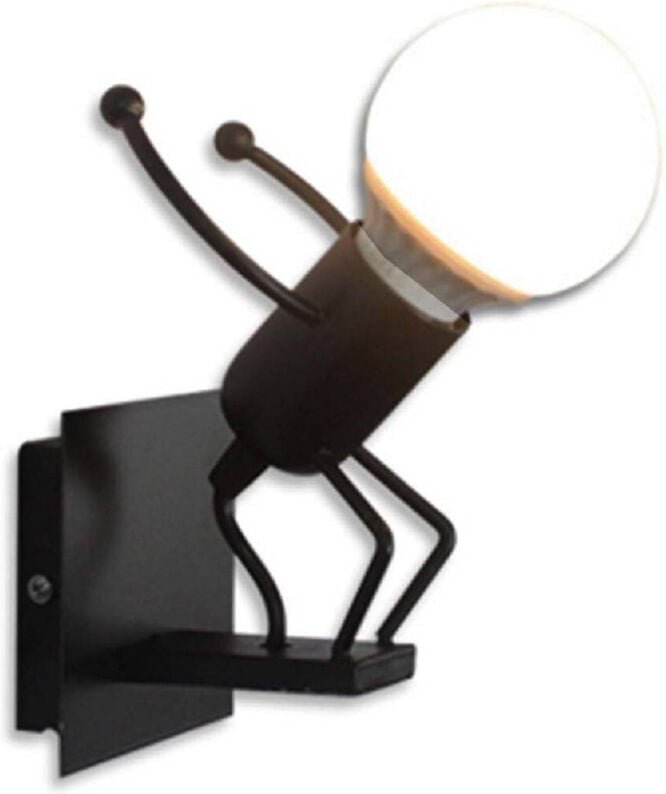 Thumbnail - Trade Shop Traesio - Trade Shop - dekorative wandlampe in form eines springenden mannes aus metall mit E27-ANSCHLUSS AQ5...