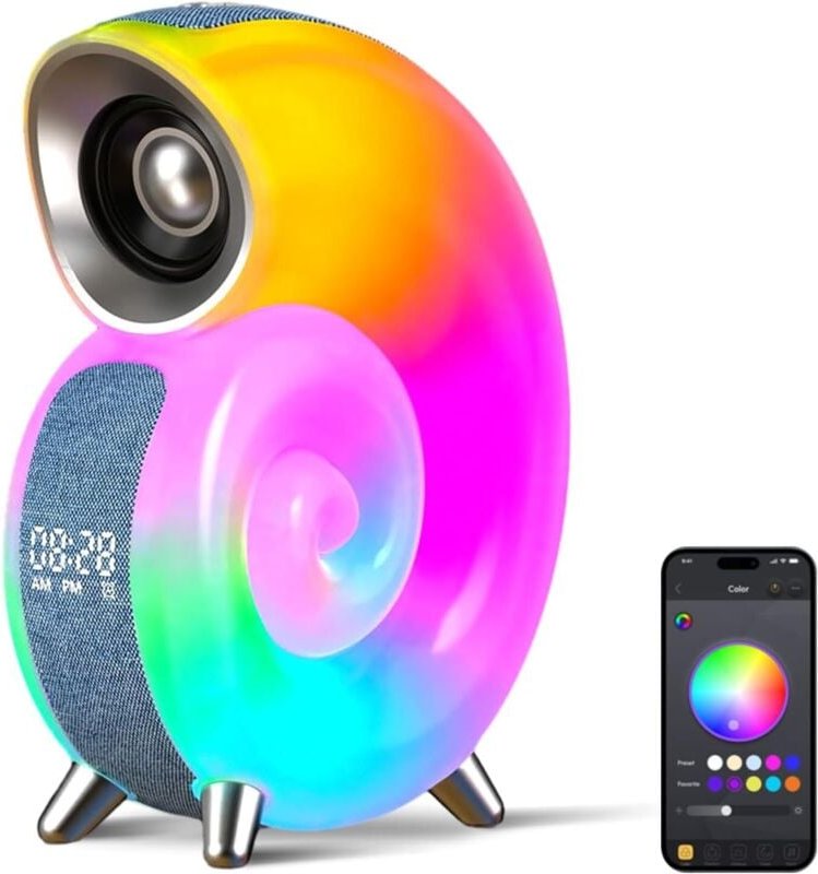 Umgebungslichtwecker, Aufwachlicht, Umgebungslicht, intelligente LED-Schreibtischlampe mit Musiksynchronisation, dimmbar...