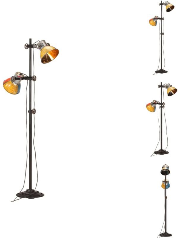 Lampen - Living Stehlampe mit 2 Lampenschirmen Mehrfarbig E27