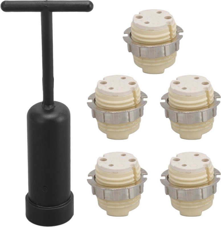 G9 Keramik-Lampenfassung, Ring-Glühbirnensockel aus Zinklegierung mit Entfernungswerkzeug für den Austausch von Halogenl...