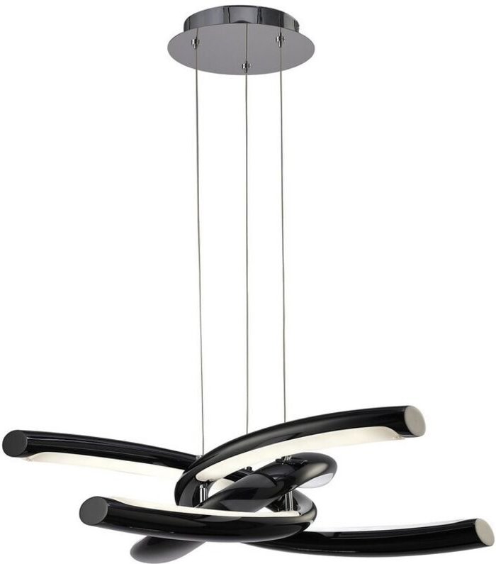 Inspired Mantra - Knot - Deckenanhänger 36W LED 3000K, 3600lm, schwarz glänzend, weißes Acryl, poliertes Chrom