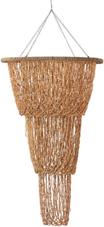 Beige Muschel-Deckenleuchte 60x60x130 cm