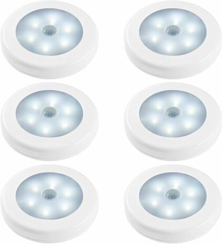 Nachtlampen mit Bewegungssensor, 6 Stück, aktionsaktivierte LED-Leuchten mit Helligkeitssensor in der Dunkelheit für Sch...