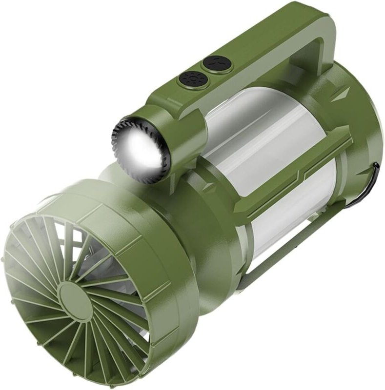 2-Zoll-Akku-Kamperlampen – Aufladbare Zonne-Zaklampen – integrierter Ventilator – 4 Beleuchtungsmodi – für Picknicken, R...