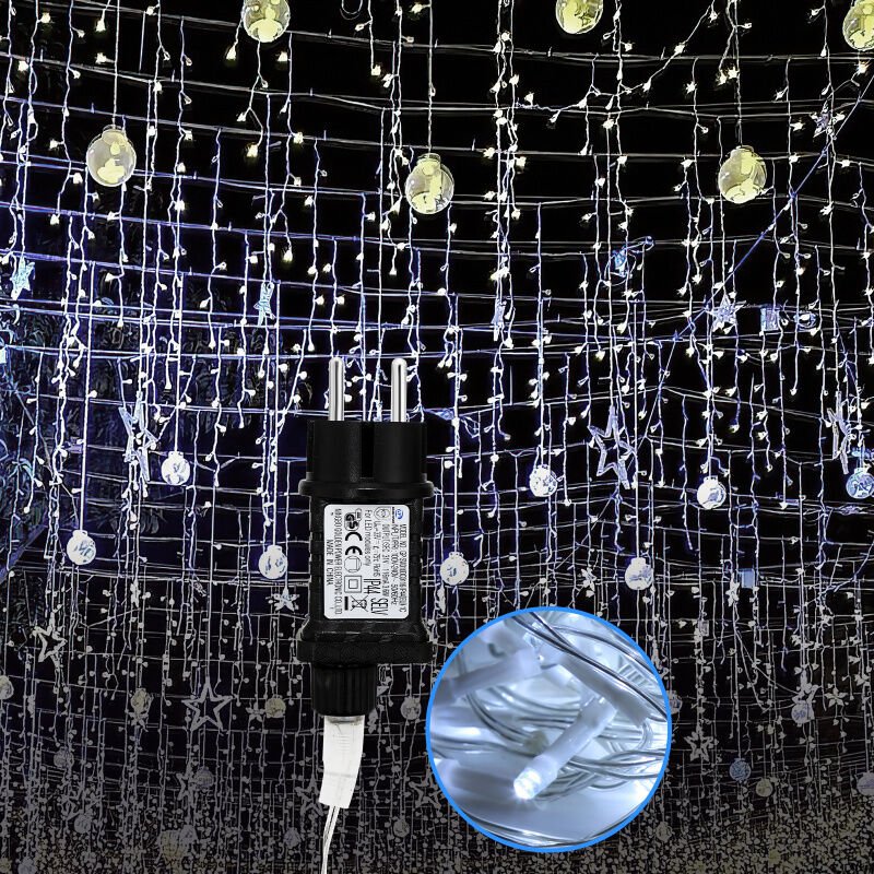 Thumbnail - Led Eisregen Lichterkette Außen und Innen 400 LEDs 15m Deko led Regenkette IP44 Schutz, 8 Modi mit Stecker, Halloween We...