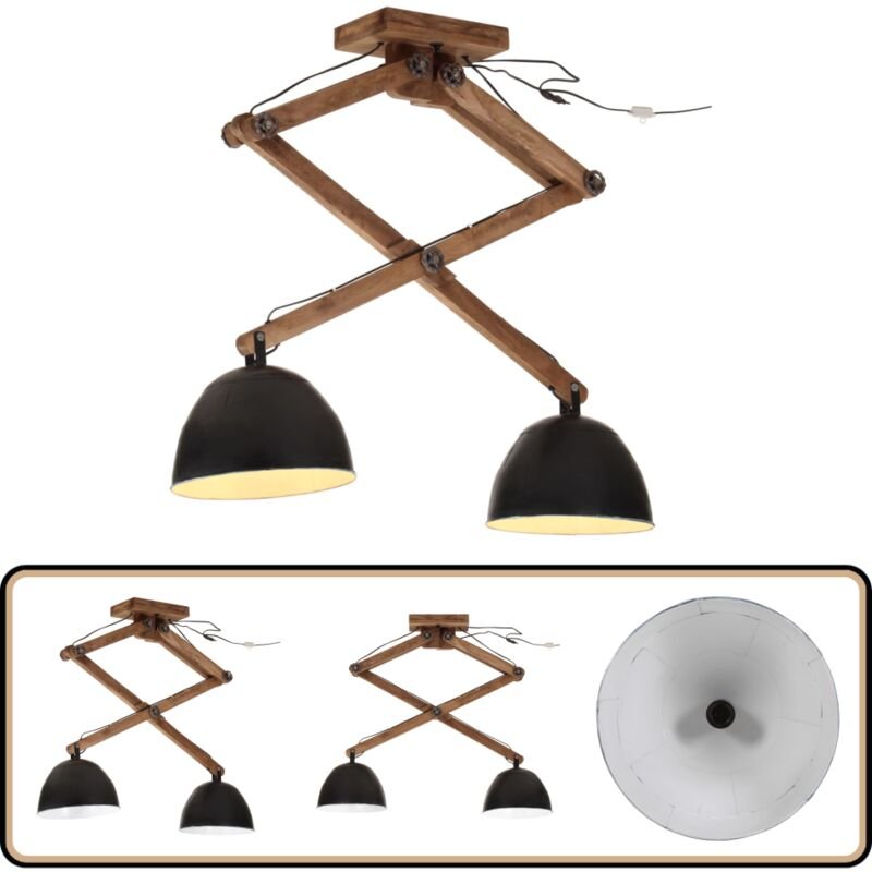 Deckenleuchte 25 w Schwarz 29x18x85 cm E27 - Dekorleuchte - Industrielampen - Stehlampen - Wohnraumbeleuchtung - Schlafz...