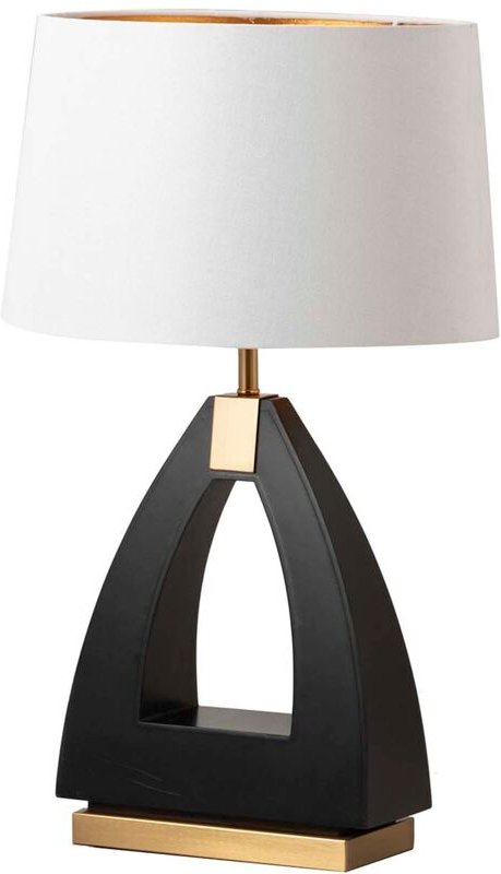 Schwarze MDF-Metall-Tischlampe 40X40X67 cm