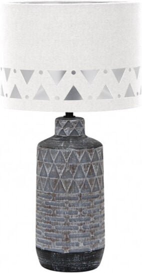 Mos Keramik Tischlampe 1xe27 Zink weiß Lampenschirm 42,5x24x24 cm